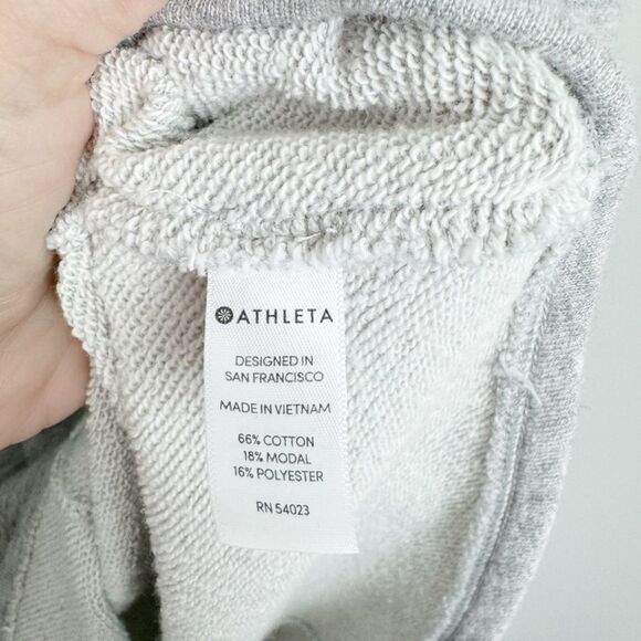 ATHLETA | Embrace Gray Sweatshirt Tunic Dress Tie Sash Women’s Size X-Small - Picture 12 of 13